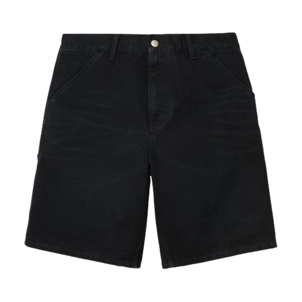 Carhartt WIP Zwarte Canvas Single Knee Shorts Black Heren