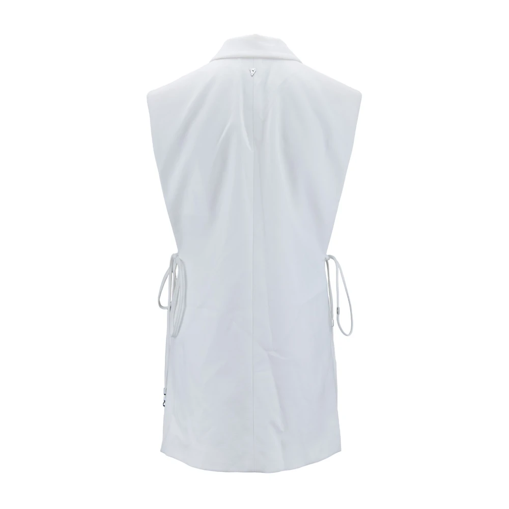 Dondup Mouwloze V-hals knoop blazer White Dames