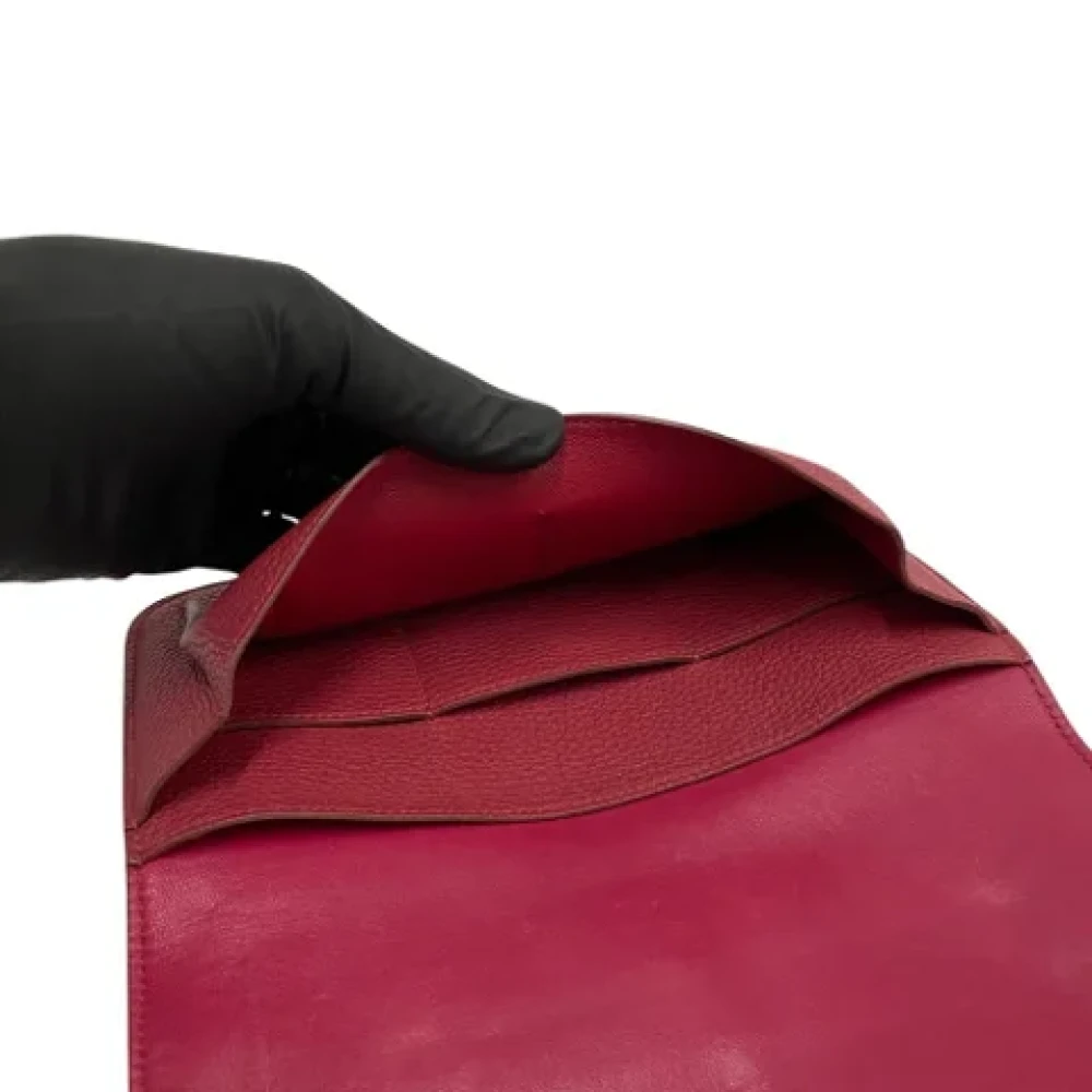 Hermès Vintage Pre-owned Leather wallets Red Dames