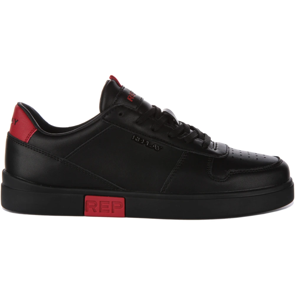 Replay Men's Black Sneakers, 10 Uk, Court Trainers