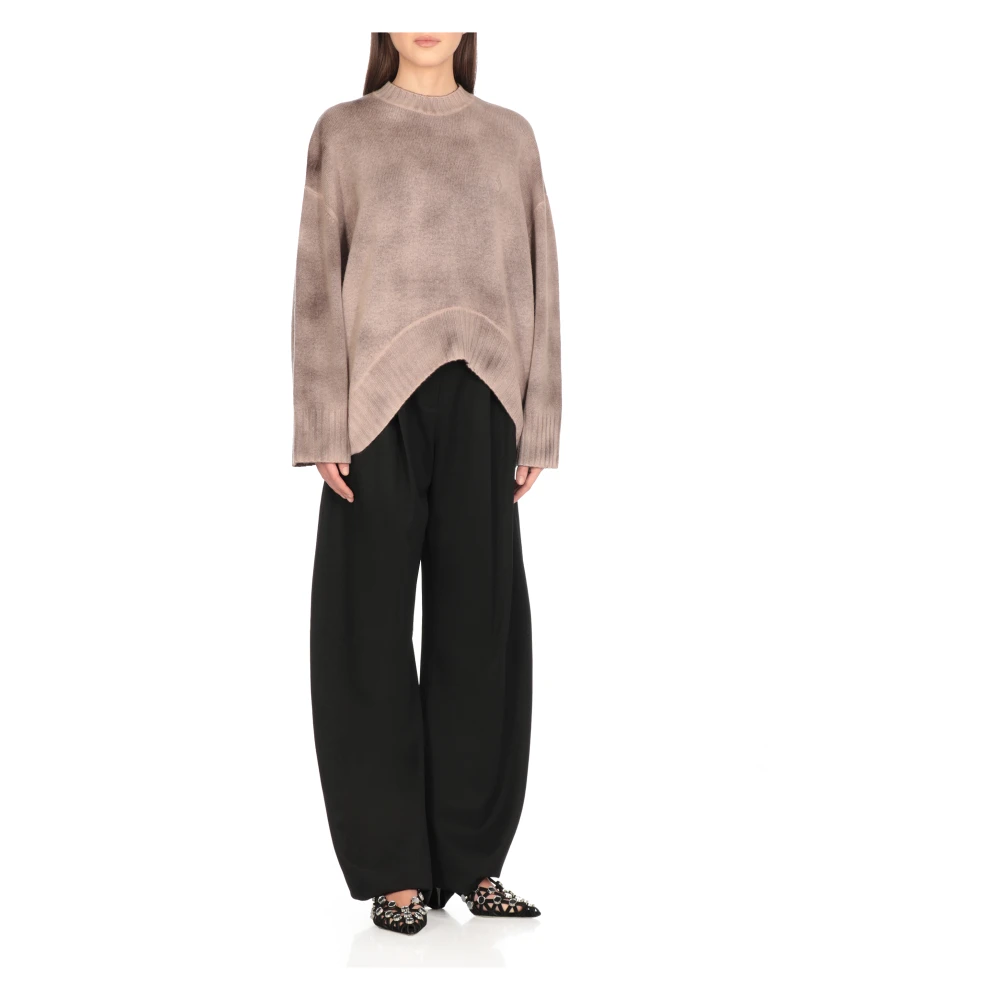 The Attico Beige Wol Kasjmier Trui Ronde Hals Beige Dames