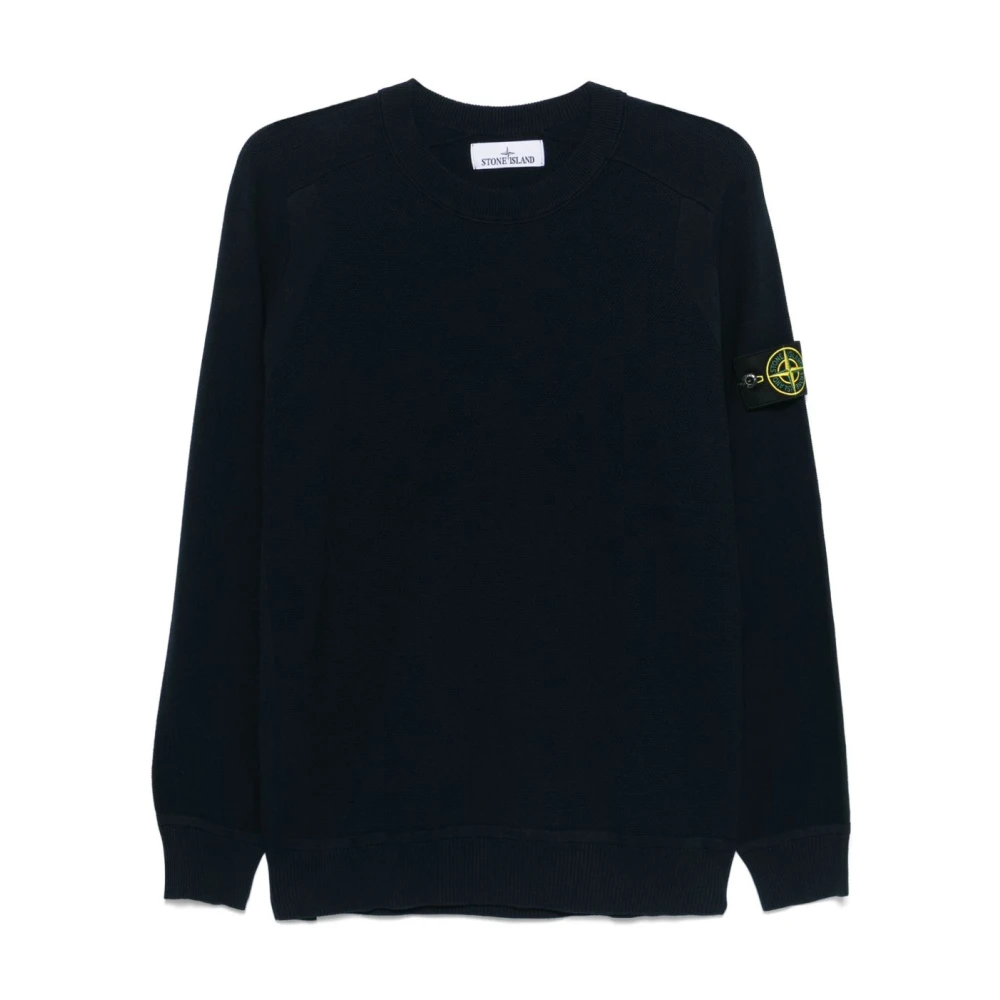 Stone Island Men's Blue Round-Neck Knitwear,, Sweatshirt Medium