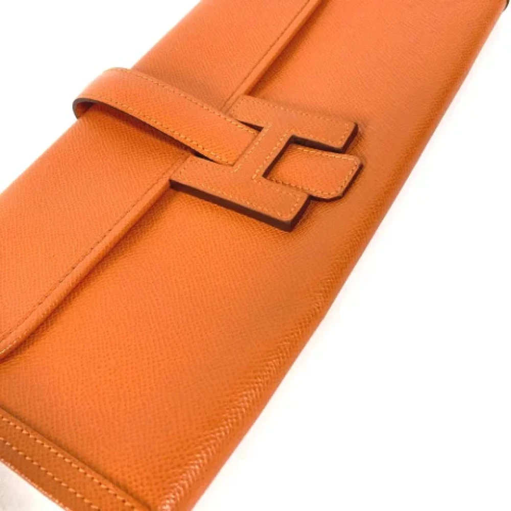 Hermès Vintage Pre-owned Leather clutches Orange Dames