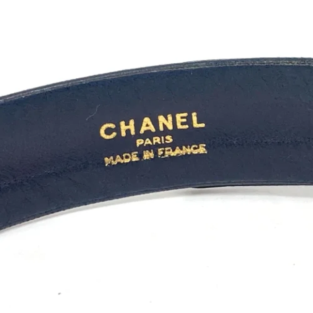 Chanel Vintage Pre-owned Leather belts Blue Dames
