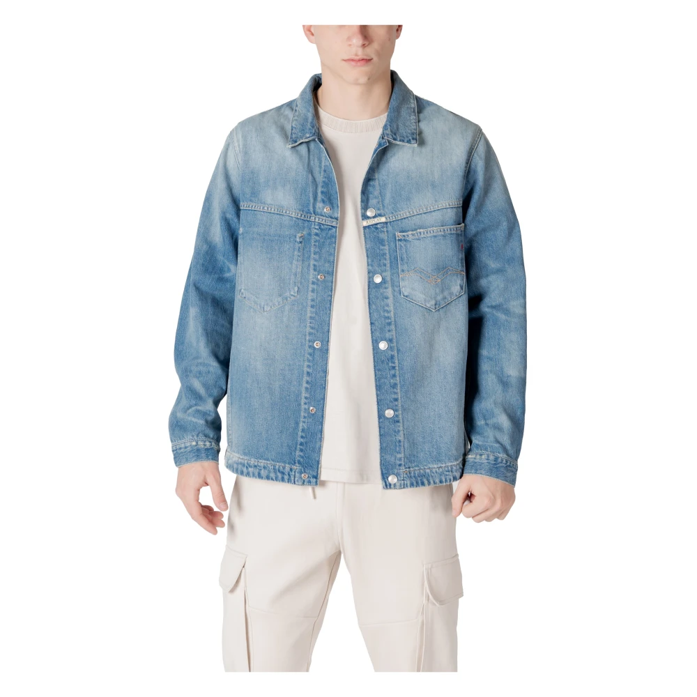 Replay Men's Blue Denim Jackets, M, 9Zero1 Dark Denim Jacket
