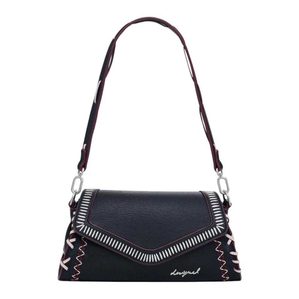 Desigual Women's Black Bag Manhattan Pespuntes Z 25Waxpbe - Shoulder Bags - One Size - Bags