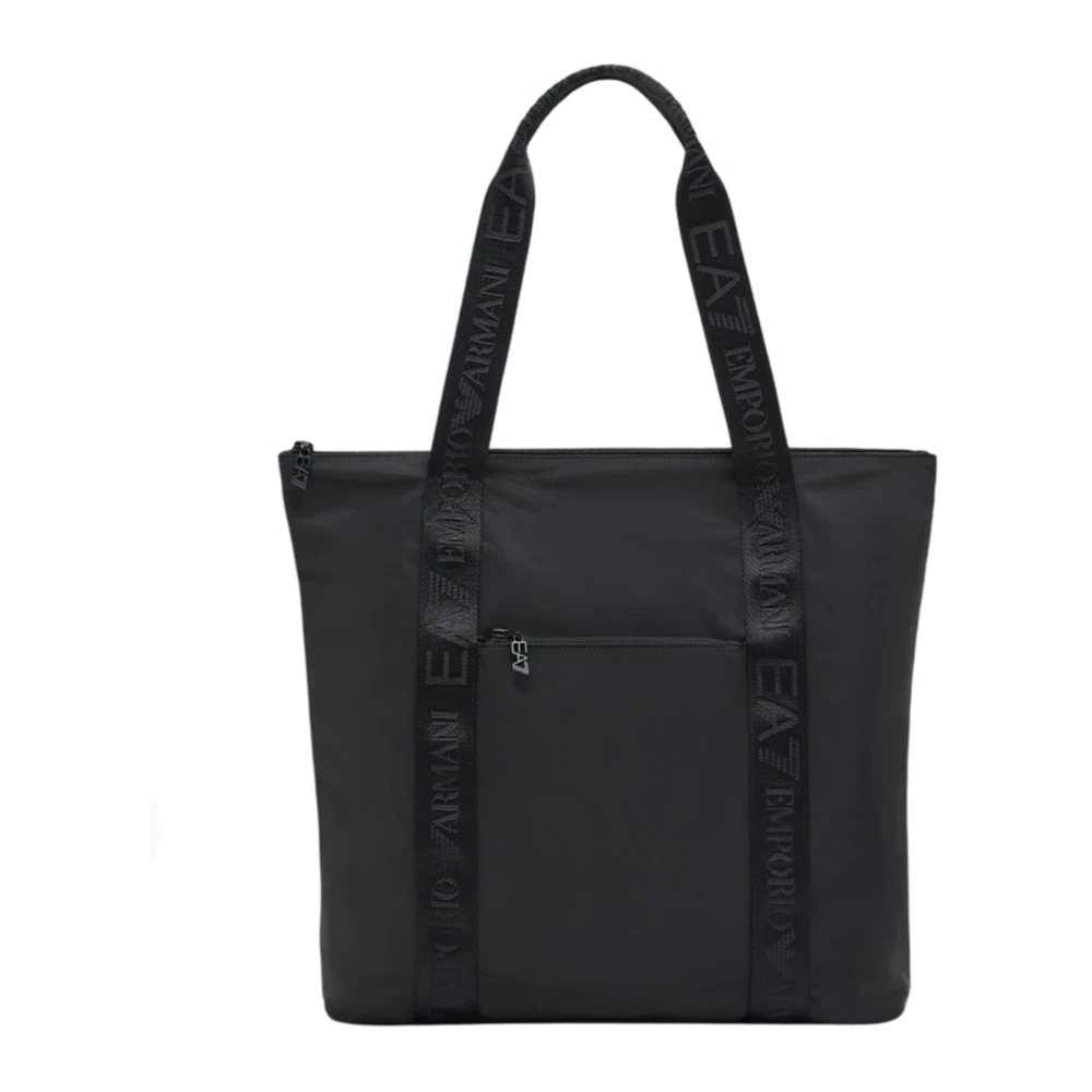 Emporio Armani Ea7 Svart Logo Tape Tote Bag
