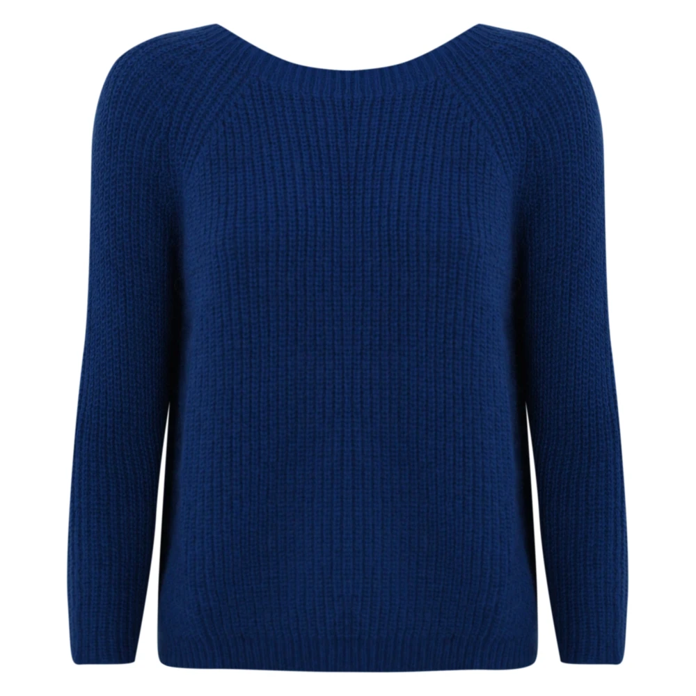 Max Mara Weekend Blauwe Mohair Trui Raglan Mouwen Blue Dames