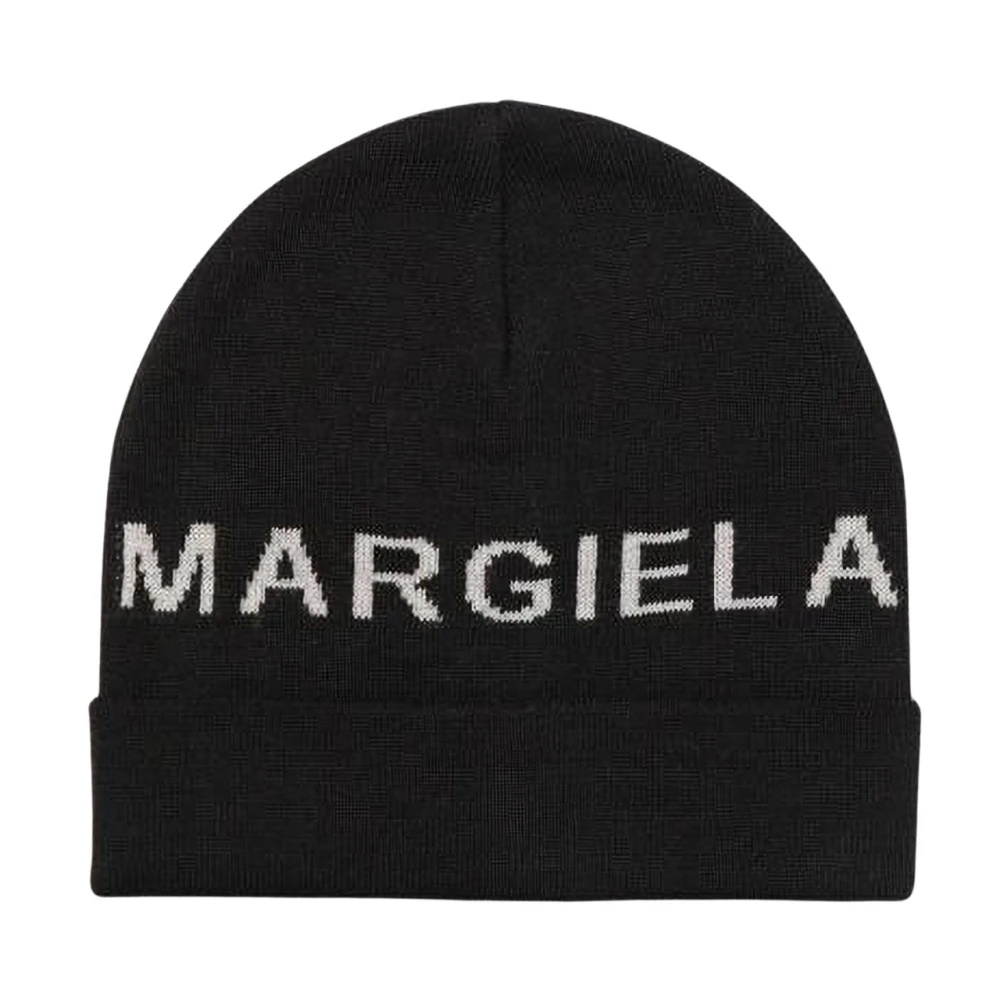 Maison Margiela Zwarte wollen baret voor vrouwen en meisjes Black Dames