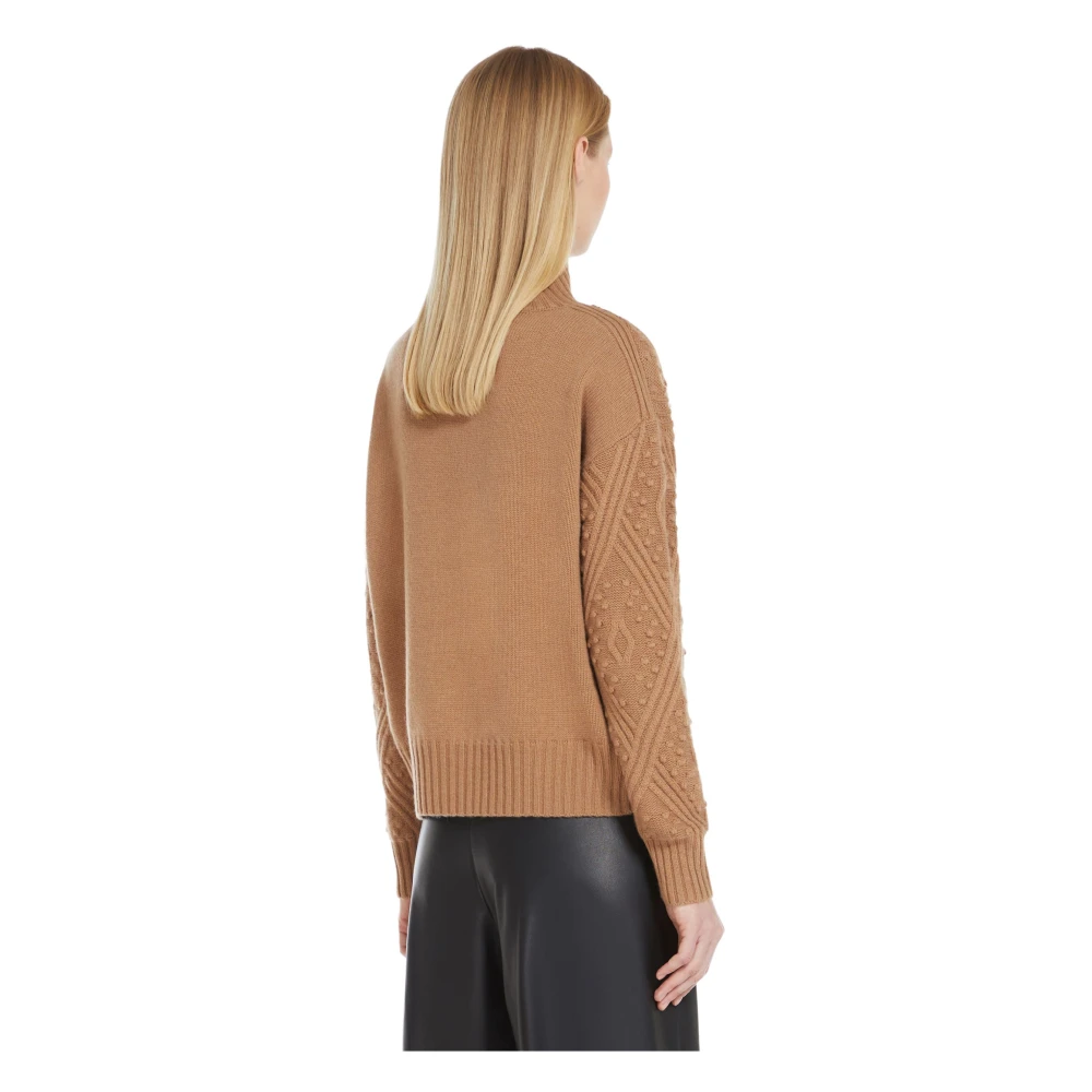 Max Mara Studio Argyle Knit Trui Brown Dames