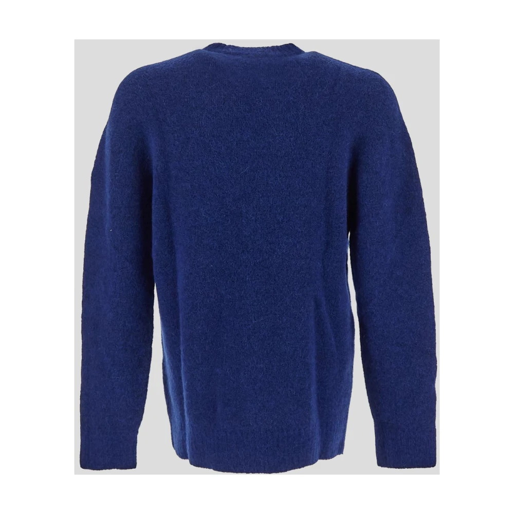 Laneus Alpaca Crewneck Gebreid Blue Heren