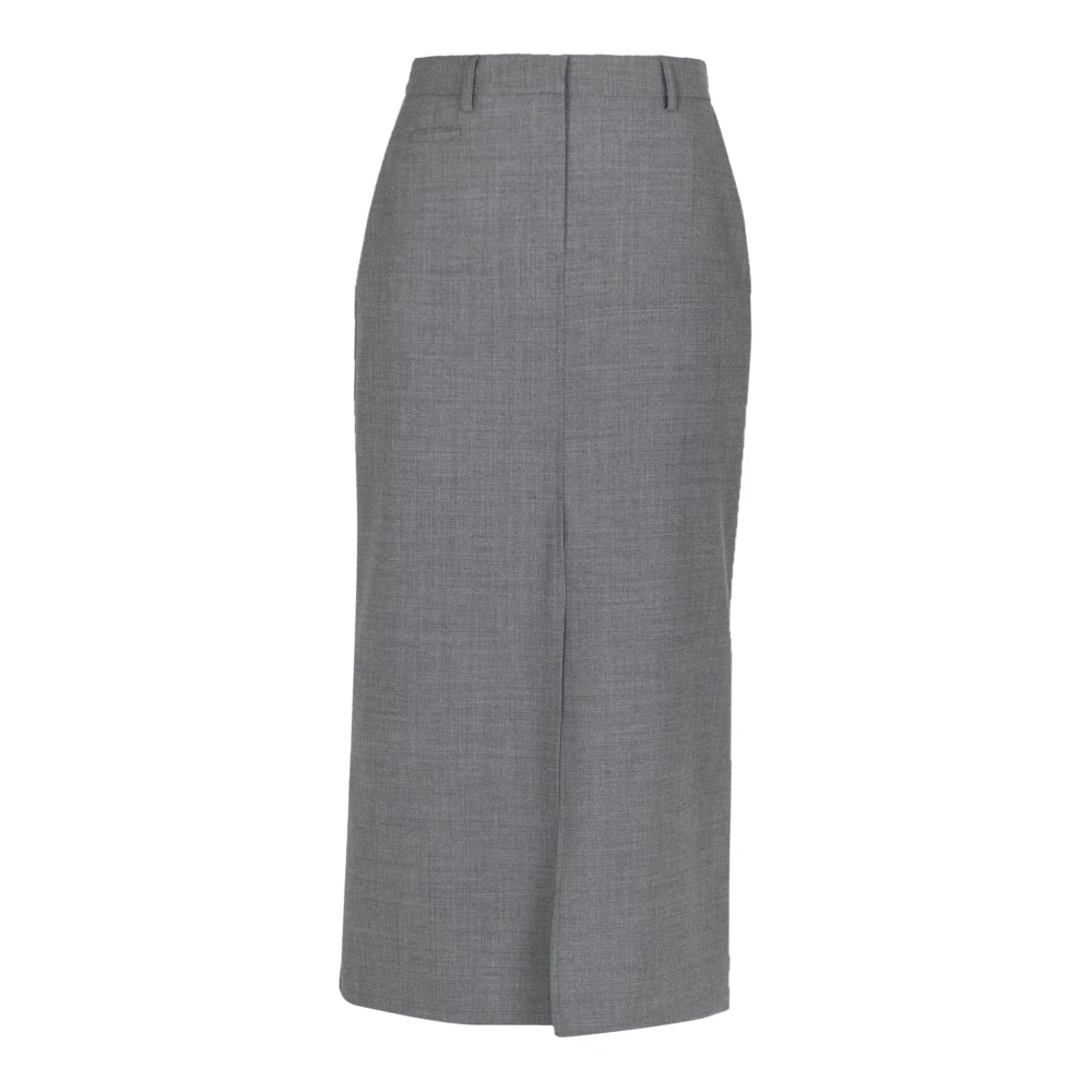 Ottod'Ame Grijze wollen lange rok Gray Dames