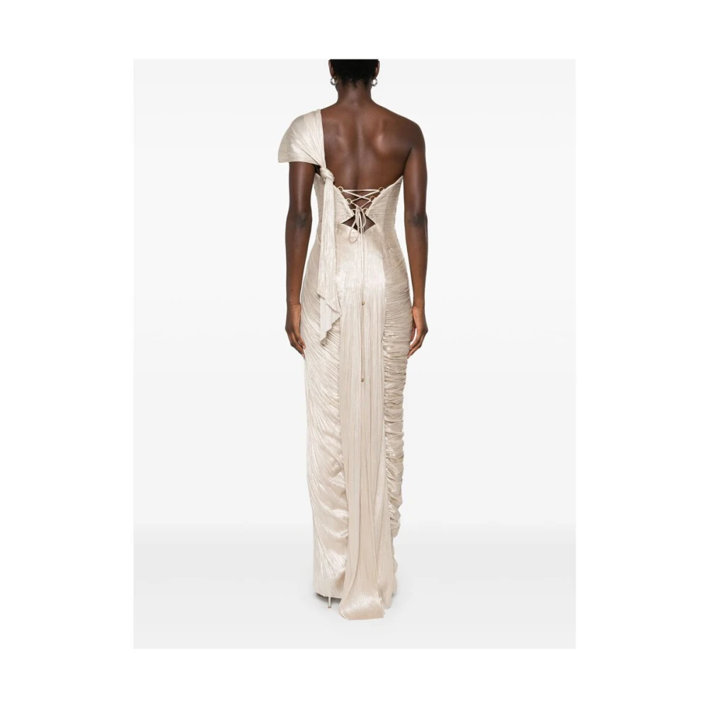 Maria Lucia Hohan Goudkleurige Zijden One-Shoulder Jurk Yellow Dames