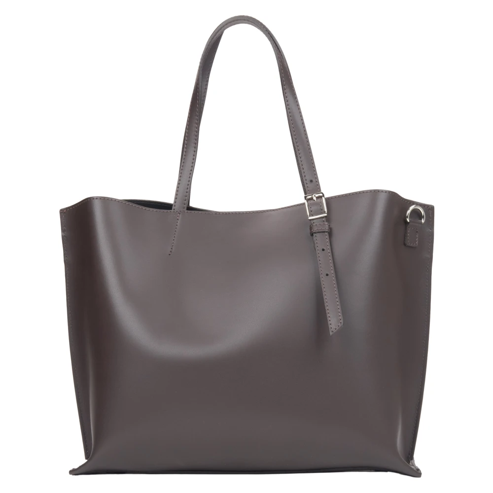Estro Donkerbruine Shopper Tas voor Vrouwen gemaakt van Premium Italiaans Echt Leer Brown Dames