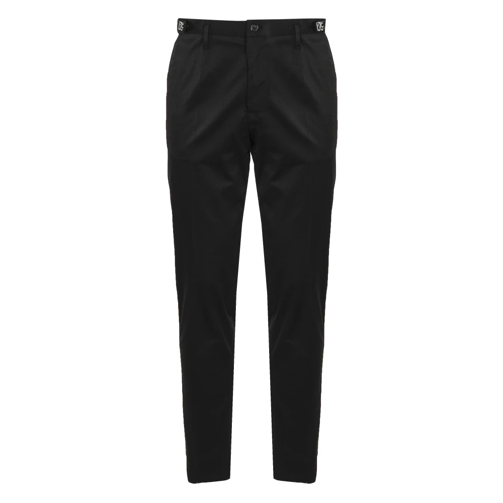 Dolce & Gabbana Svarta Chinos i Stretchbomull Black, Herr