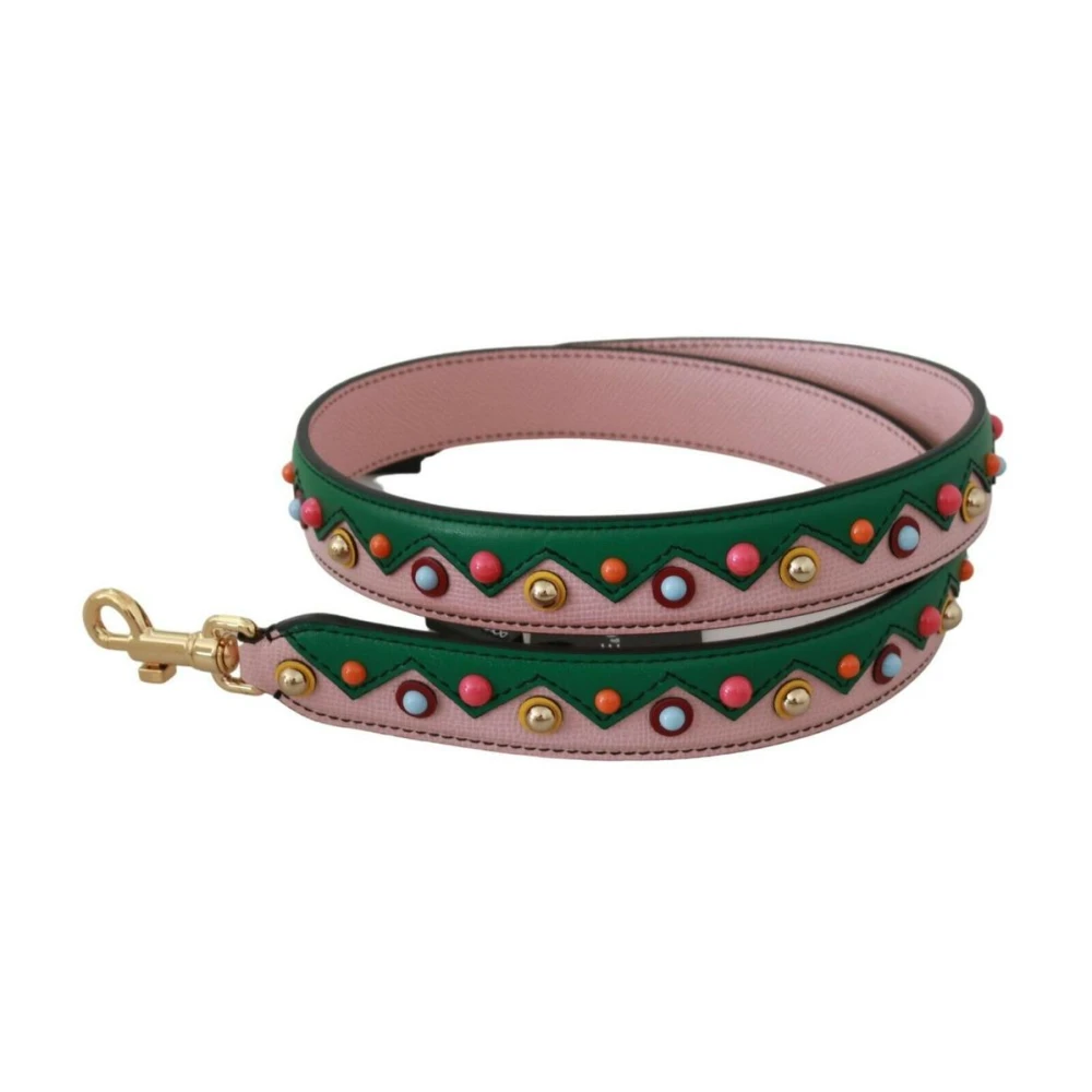 Dolce & Gabbana Leather Shoulder Strap For Handbag - Multicolor Detailing - Male - Bag Accessories - Pink - One Size - Bags - Image 3