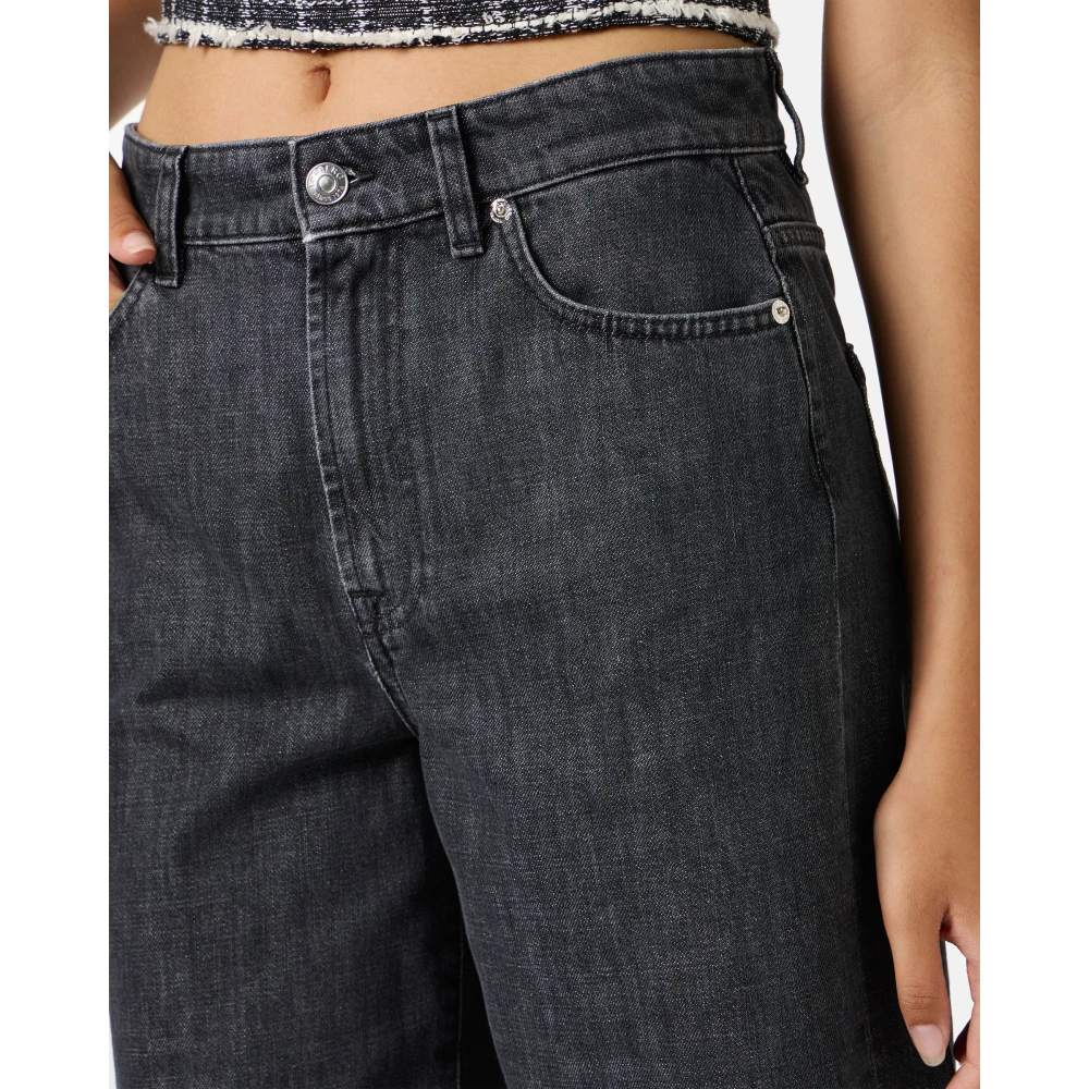 Iceberg Zwarte regular fit Bermuda shorts van denim Black Dames