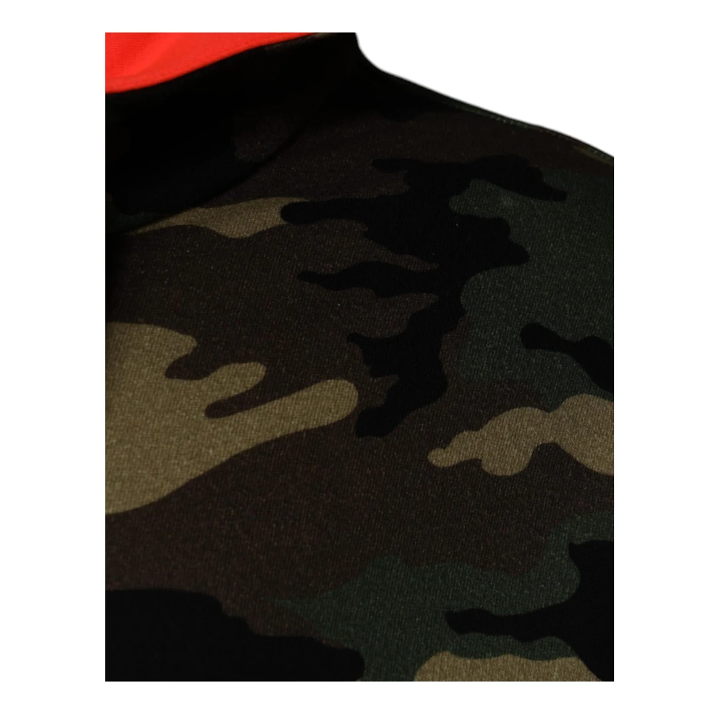 Dolce & Gabbana Camouflage hoodie met logodetails Multicolor Heren