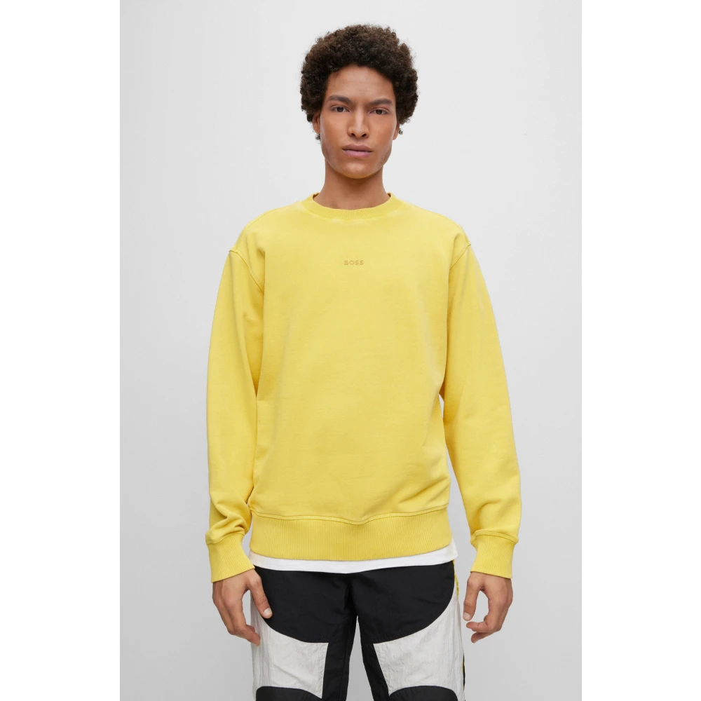 Boss Orange Sweatshirt Yellow Heren