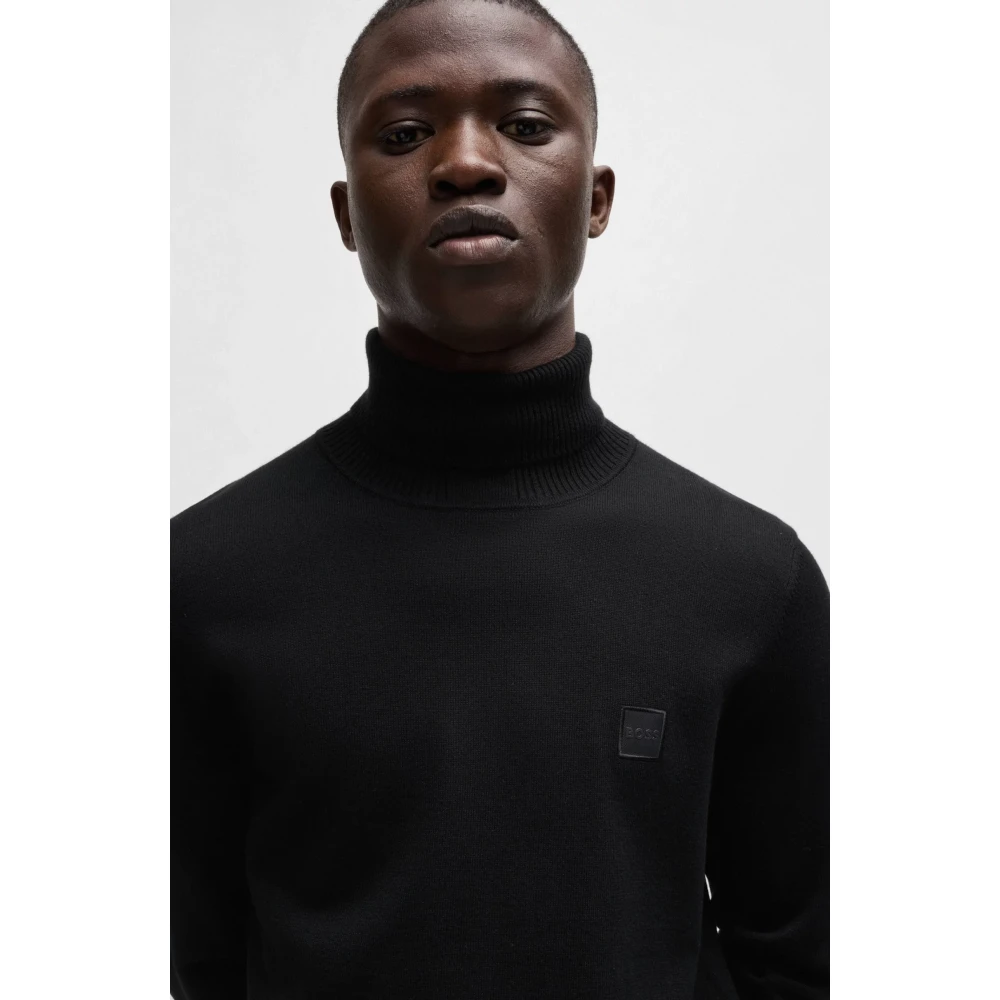 Hugo Boss Zachte en ademende coltrui Black Heren