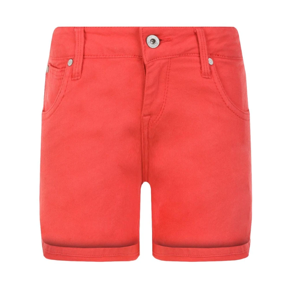 Pepe Jeans Röda Denim Shorts med Broderade Fickor Red, Flicka