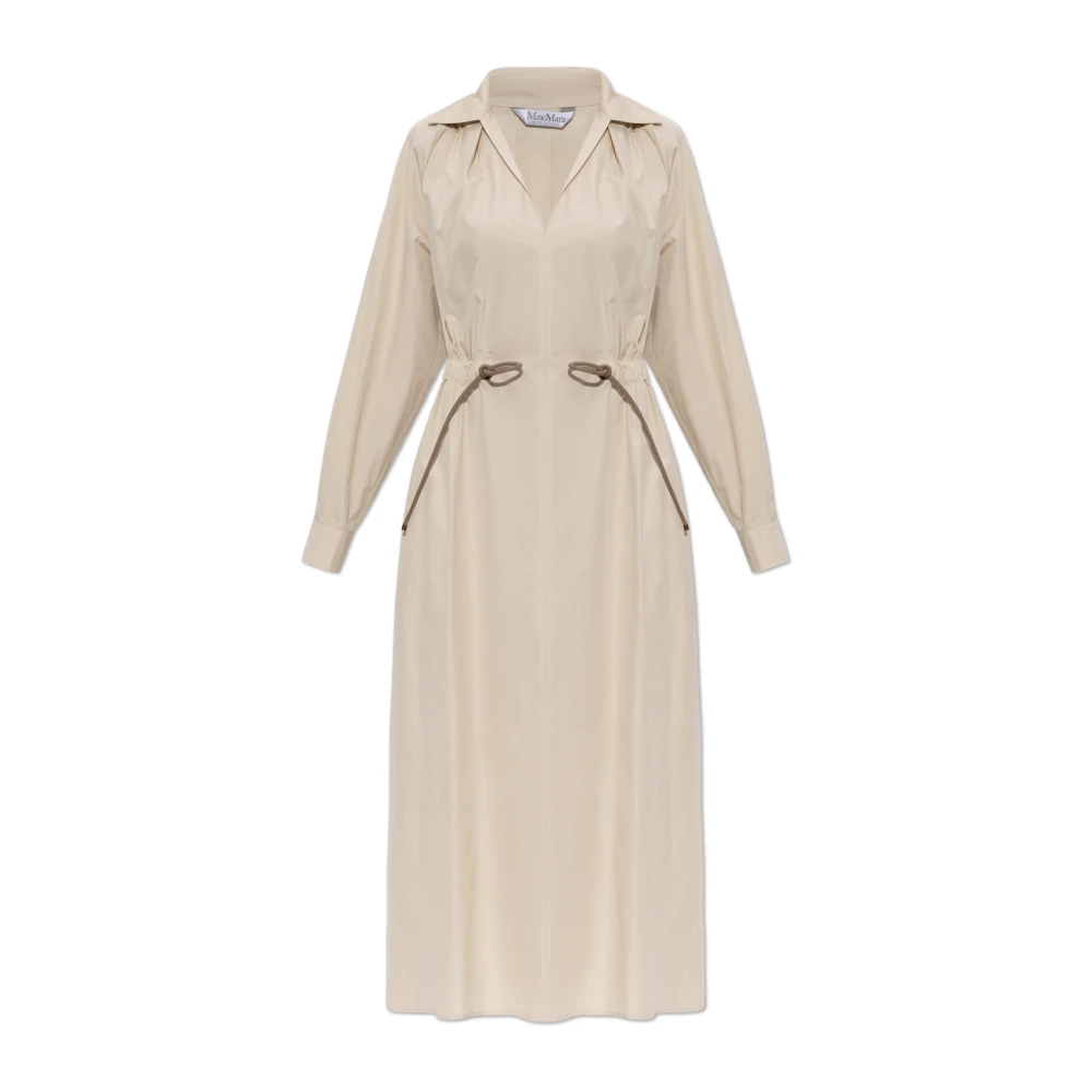 Max Mara Vrouw Beige Kleedjes Dames, 2XS, Katoen, Pedaggi Dress