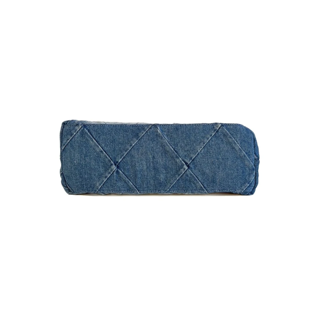 Gaëlle Paris Denim Gewatteerde Schoudertas Compact Ontwerp Blue Dames