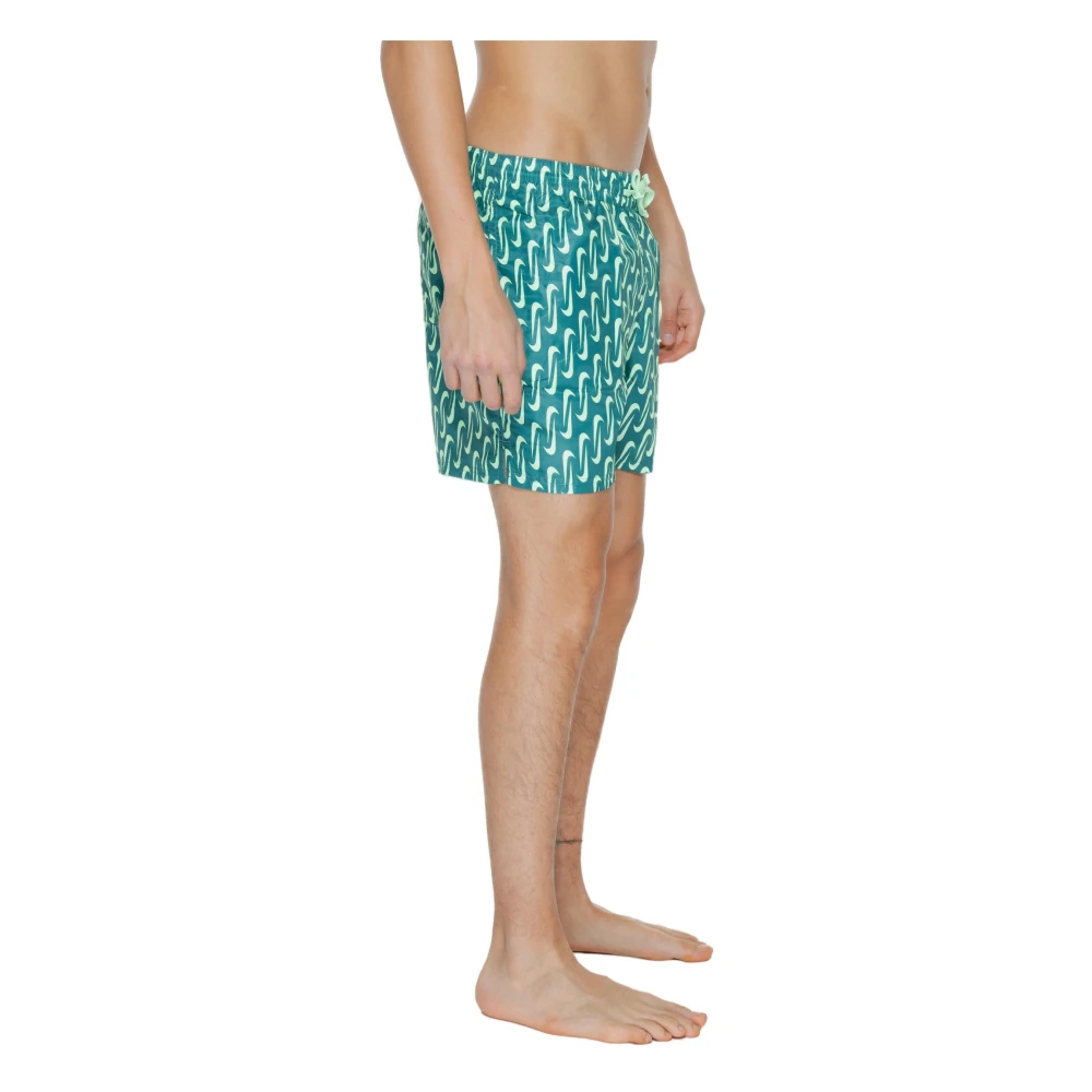 Nike Geometrische Groene Zwemkleding met Veters Multicolor Heren