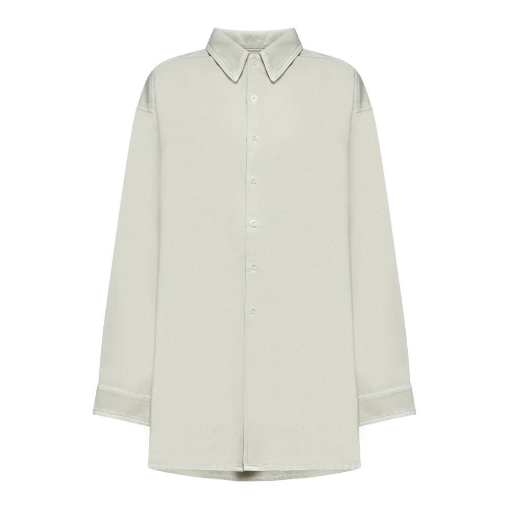 Lemaire Gedraaide Denim Overhemd Beige Dames