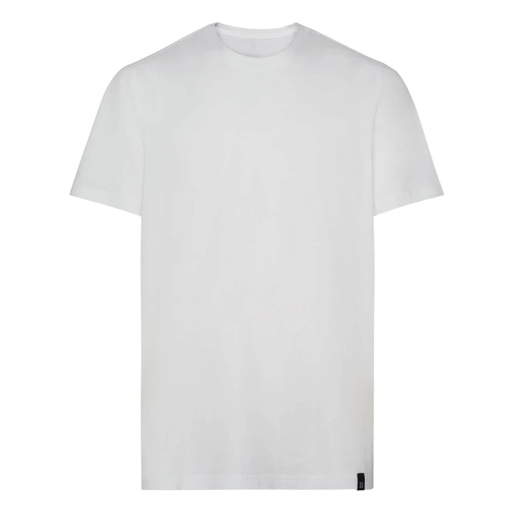 Boggi Milano Ss Slub Katoenen Jersey T-shirt White Heren