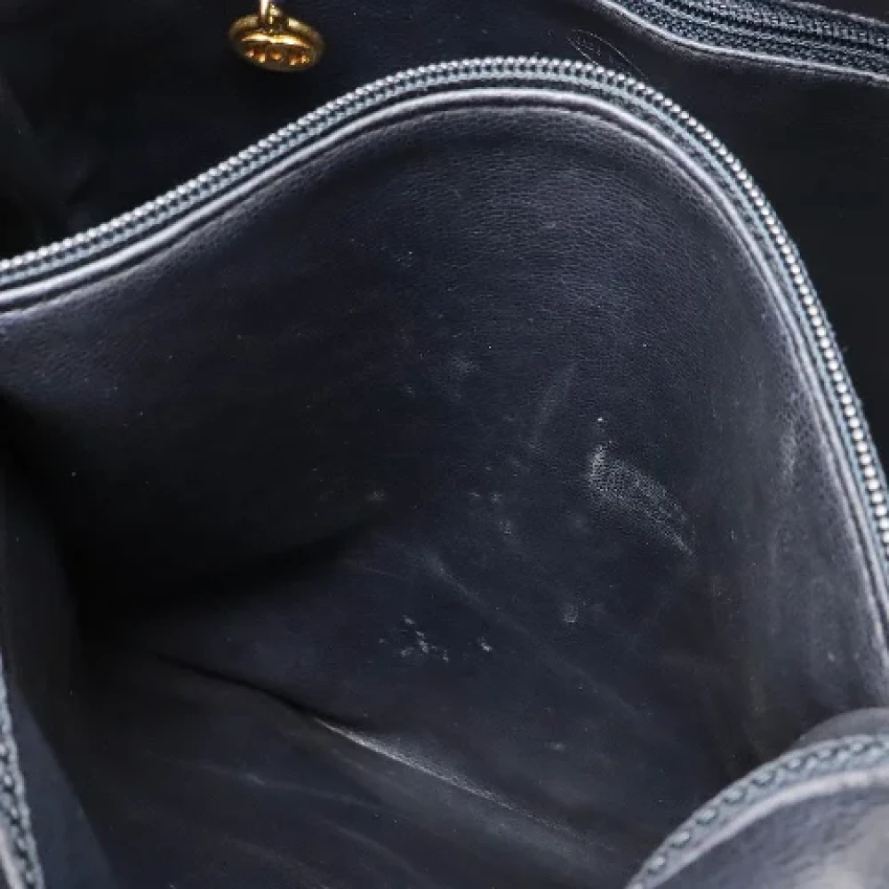 Chanel Vintage Pre-owned Leather backpacks Black Dames