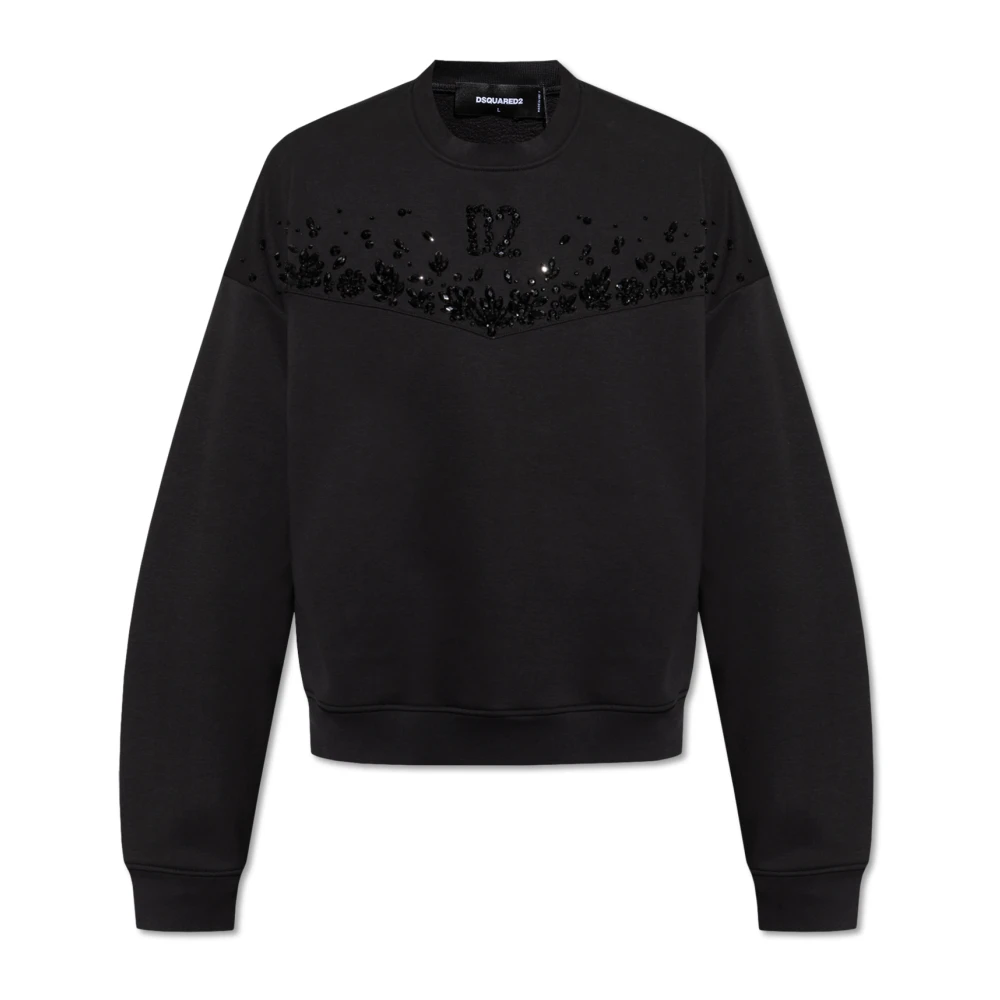 Dsquared2 Sweatshirt med kristaller Black, Herr