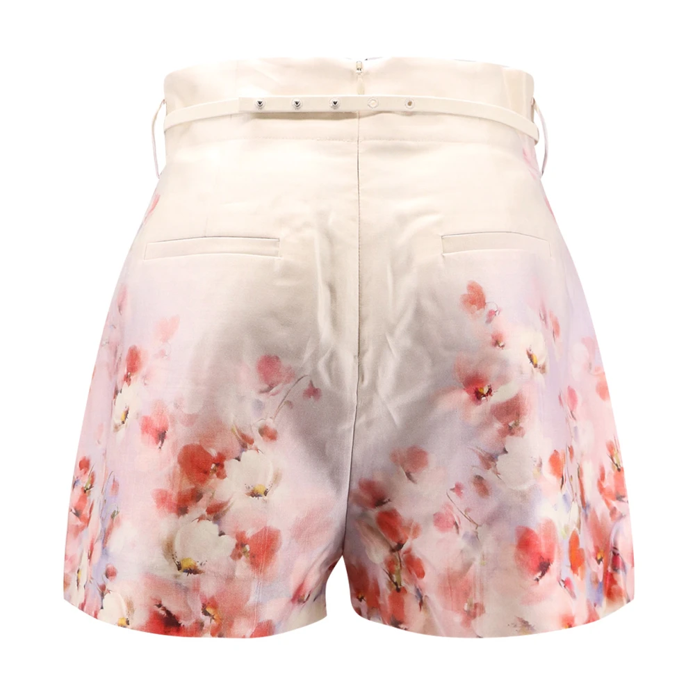 Zimmermann Shorts met bloemenprint van zijdemix Pink Dames