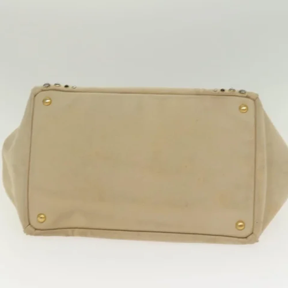 Prada Vintage Pre-owned Canvas handbags Beige Dames