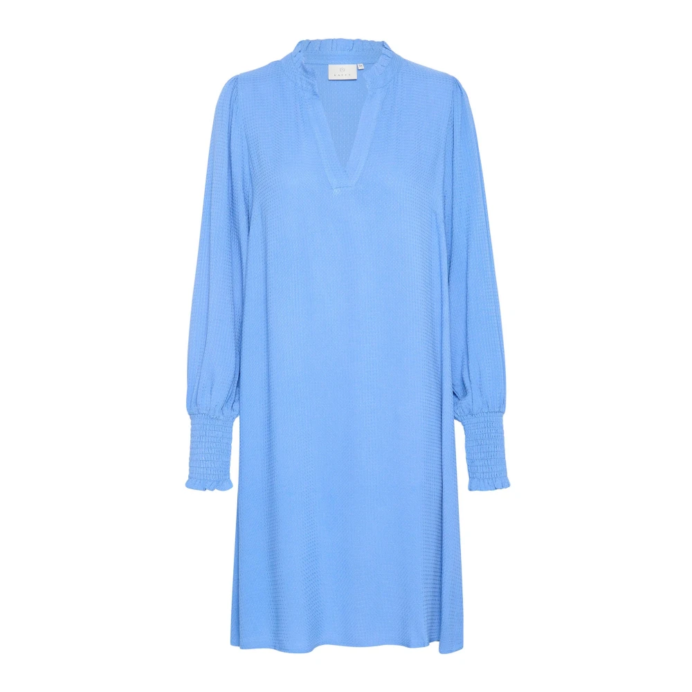 Kaffe Women's Blue Short Dresses, Xl, Flowing Dress With Smock Cuffs