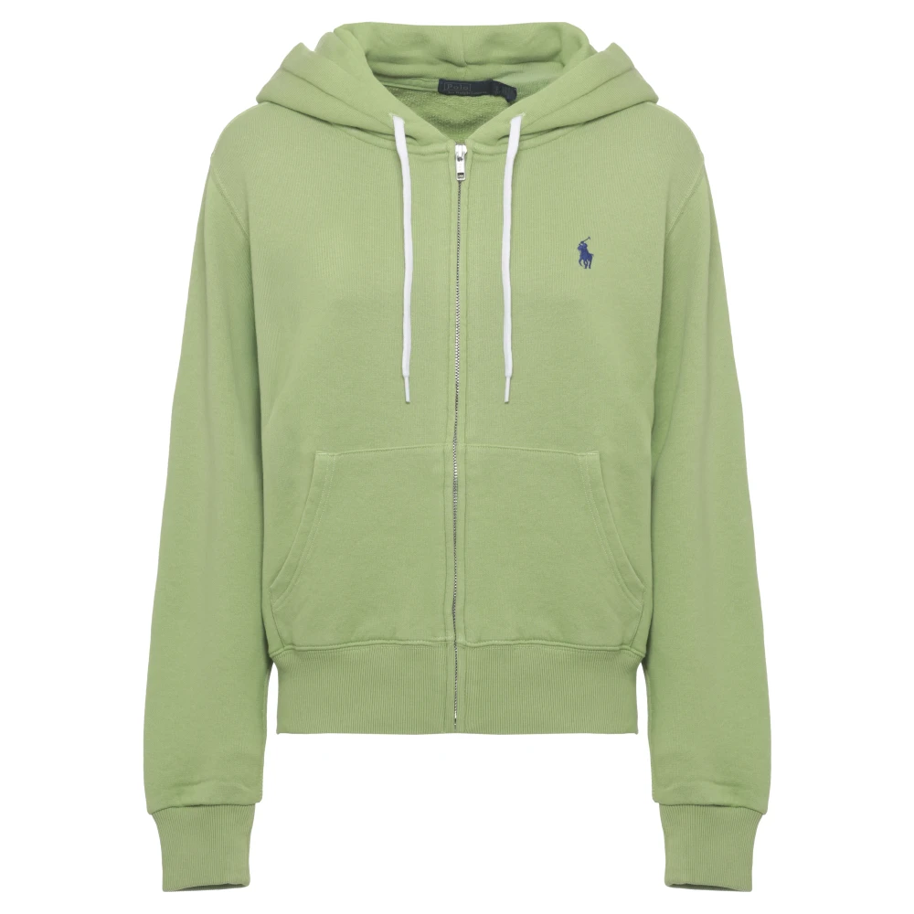 Ralph Lauren Women's Green Zip-Throughs, Xs, Island Flc-Knt Hoodie