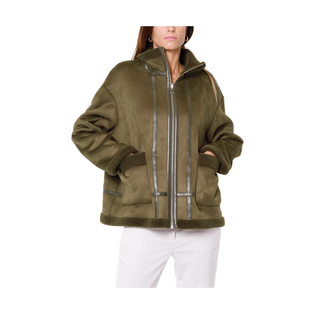 Emme DI Marella Omkeerbare Groene Ecomontone Korte Caban Green Dames