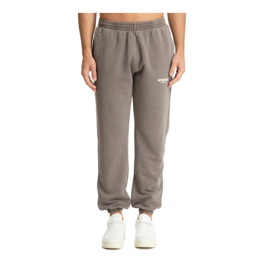 Represent Club Logo Sweatpants met Koordsluiting Gray Heren