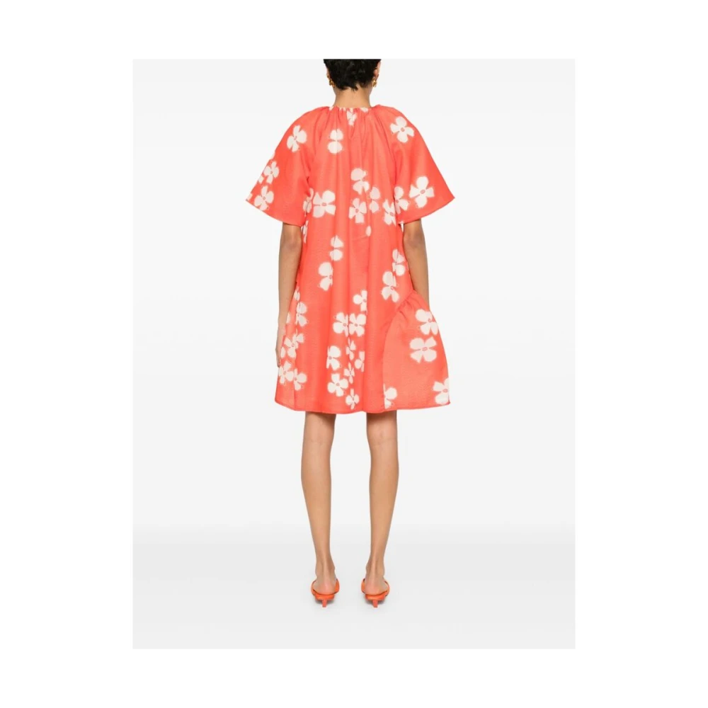 Stine Goya Bloemenprint A-Lijn Jurk Orange Dames