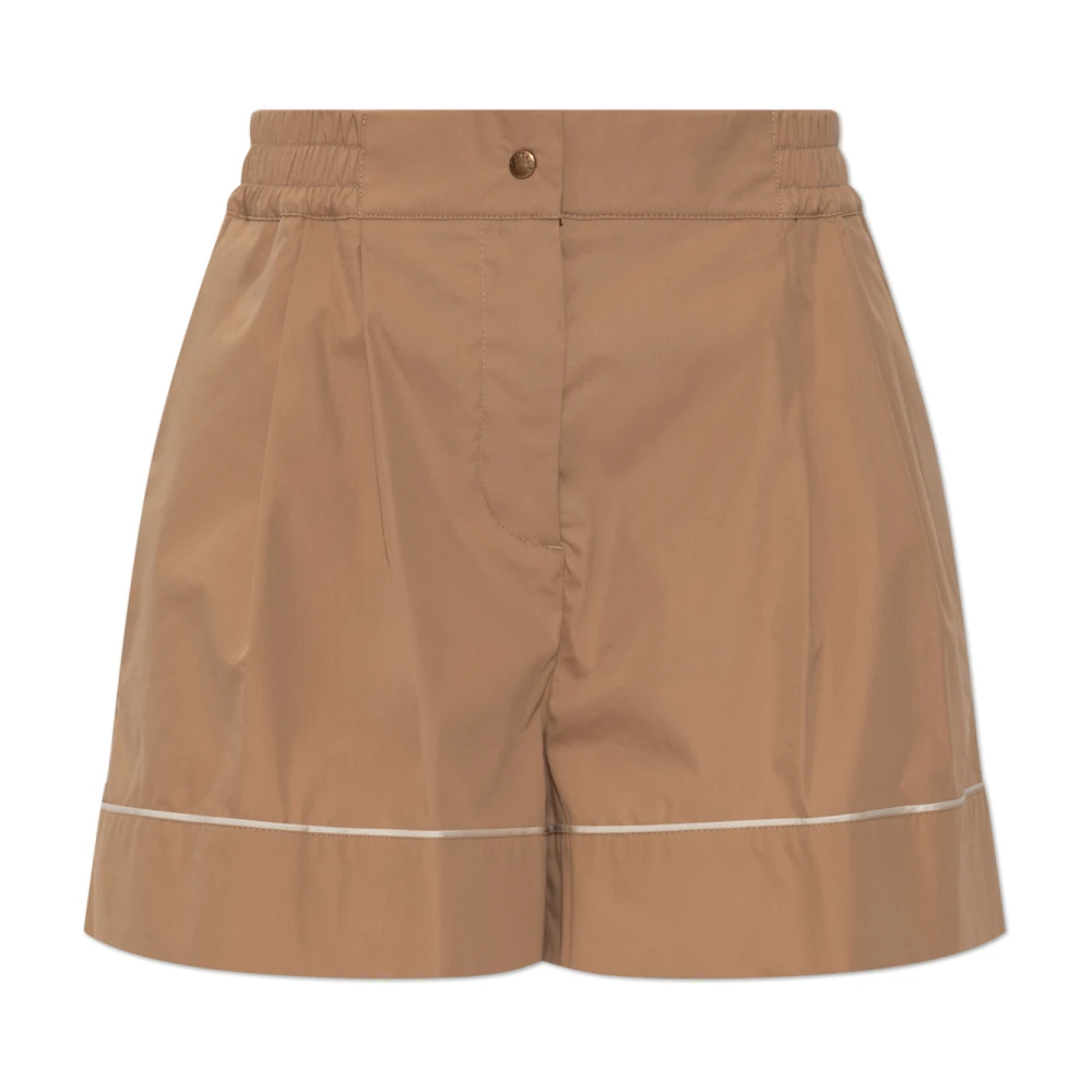 Moncler Cotton Shorts With Pockets - Female - Casual Shorts - Brown - S - Shorts