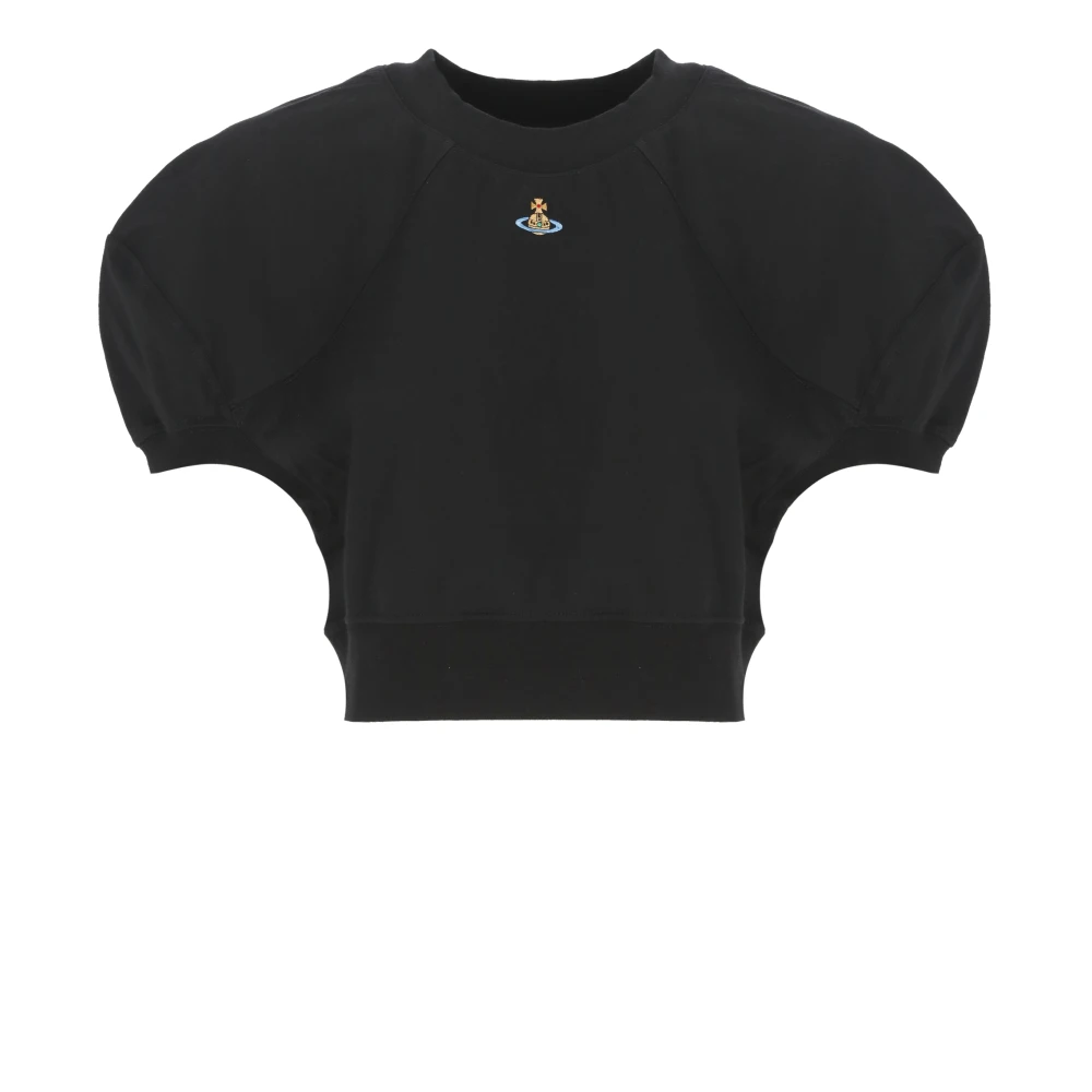 Vivienne Westwood Zwart Katoenen T-shirt met Geborduurd Logo Black Dames