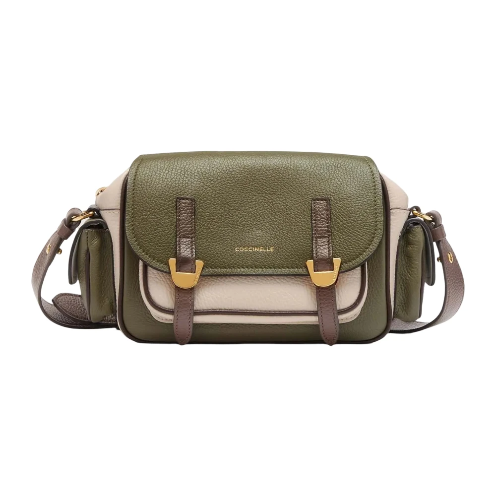 Coccinelle Driekleurige Leren Schoudertas Multicolor Dames