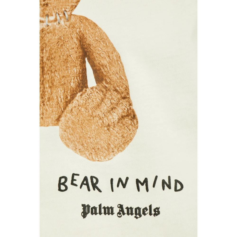 Palm Angels T-shirt met print Beige Heren