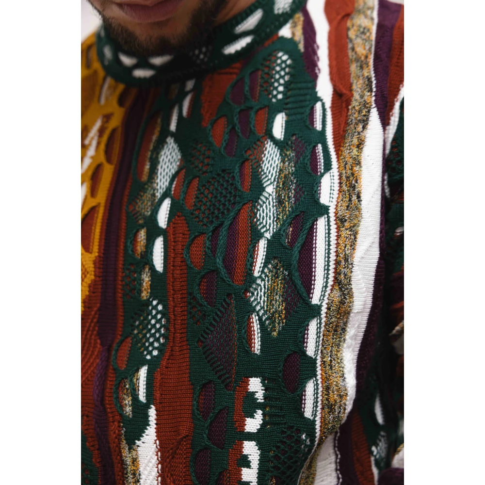 carlo colucci Groene Sweater Heren Trendy Patroon Multicolor Heren