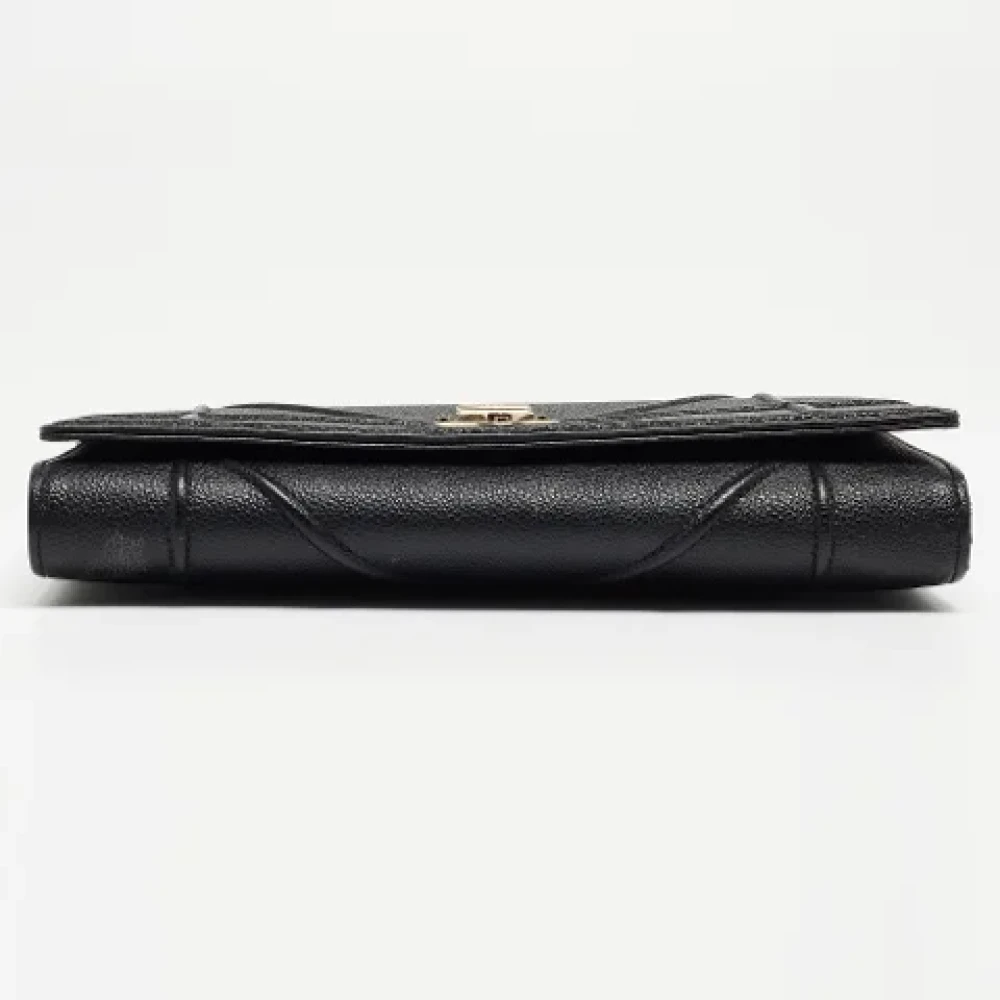 Dior Vintage Pre-owned Leather wallets Black Dames