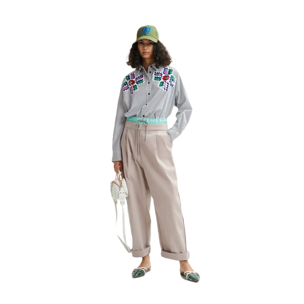Essentiel Antwerp Paillettenblouse Losse Pasvorm Knoopsluiting Multicolor Dames
