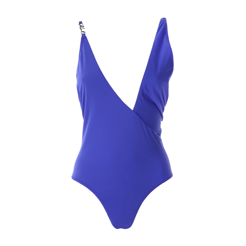 Karl Lagerfeld Asymmetrische Blauwe Badpak Blue Dames