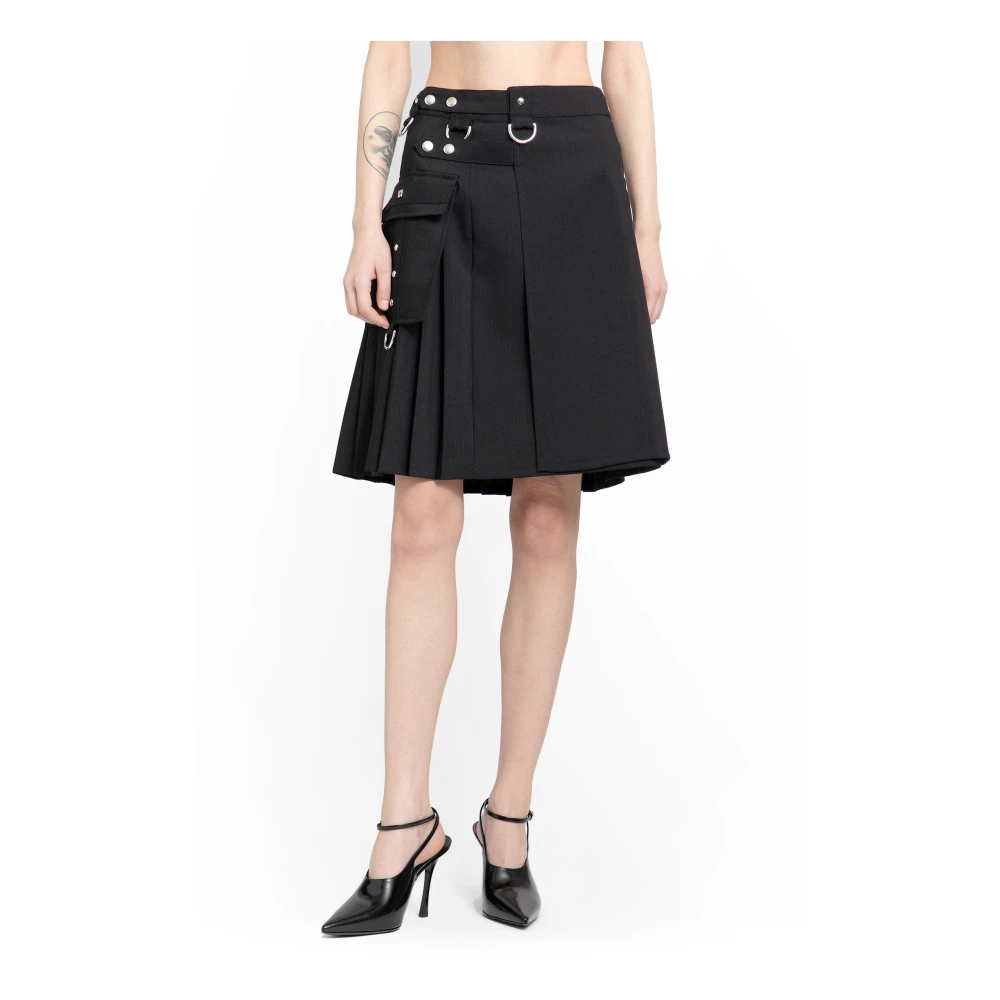 Givenchy Zwarte wollen en mohair kilt rok Black Dames