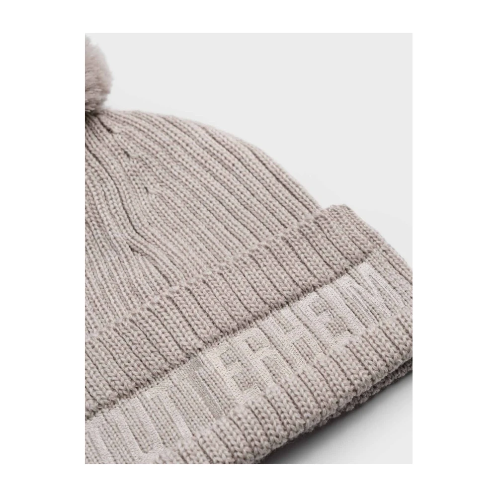 Stutterheim Pompon Ribgebreide Beanie Muts Beige Heren