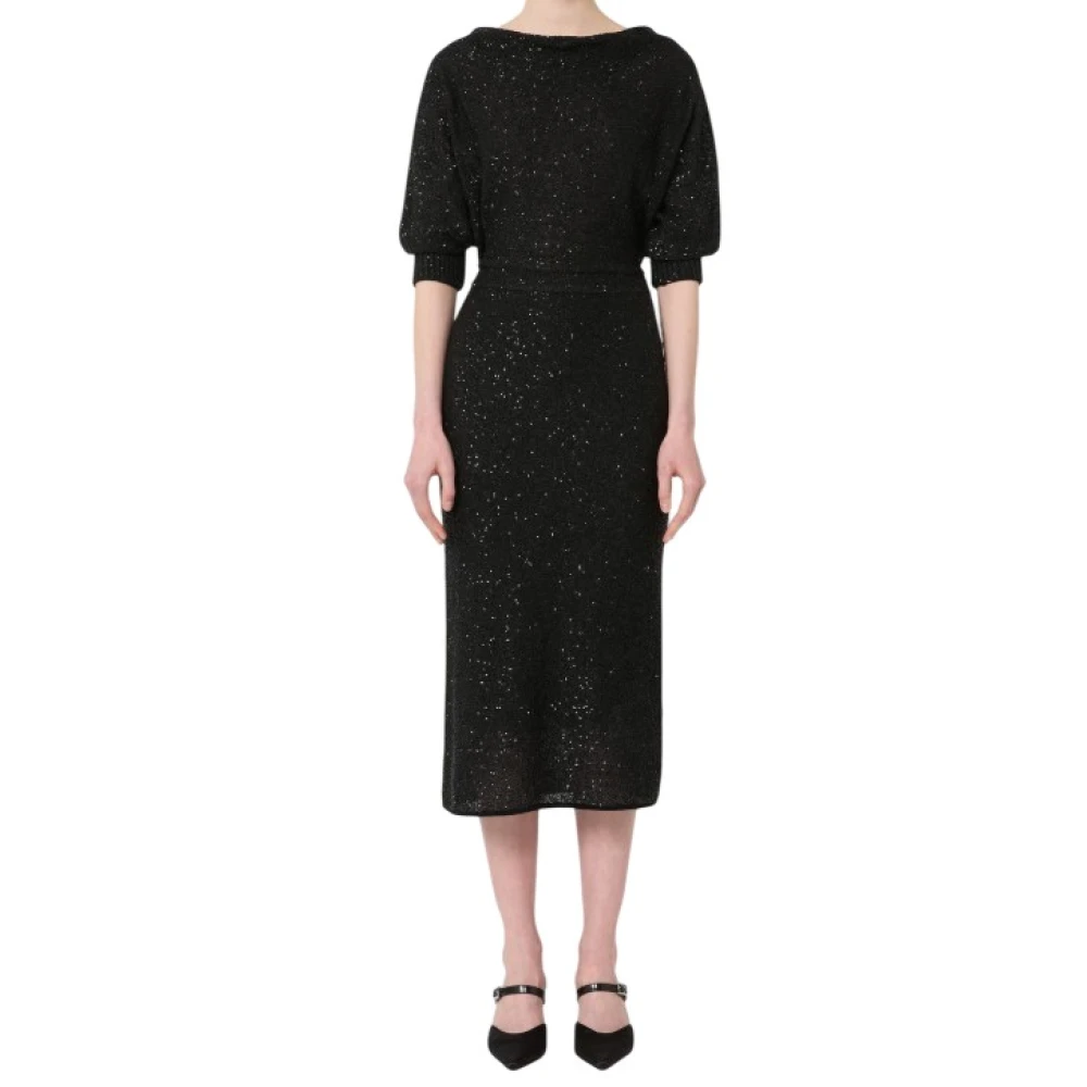 Max Mara Mujer Negro - Vestido De Hilo De Viscosa - Dresses - M